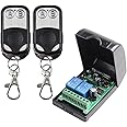 fushionsea Universal Wireless Remote Control Switch DC 12V 24V 36V 48V 2CH 10A Relay Receiver Module with 2 Channel RF Remote Transmitter for Various Wireless Controls