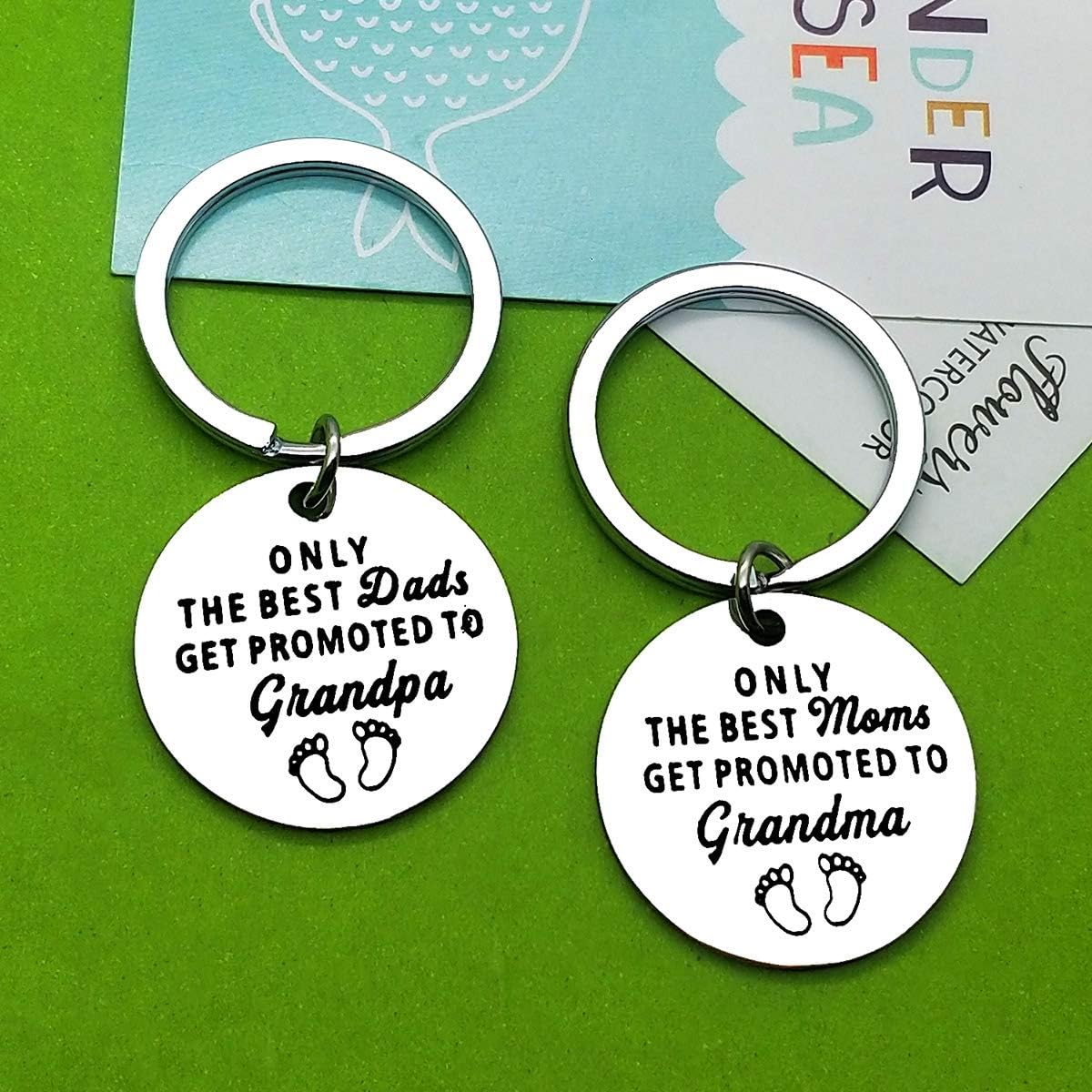 Baipilu Grandpa/Grandma to be Keyring New Grandpa/Grandma Gift Pregnancy Announcement Grandparents to Be Grandchild Announcement First Time Gift - Image 3