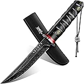 PURPLEBIRD Japanese Fixed Blade Knife - Sharp Samurai Tanto Knife with Wooden Sheath & Handle, Small Hunting Knives for Outdoor Survival, Bushcraft, Hiking and Camping, Christmas Gifts for Men