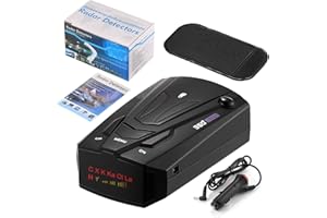 Speed Camera Detector, Long Range Car Radar Detector with 360 Degree Protection and Voice Alerts Function, City and Highway M