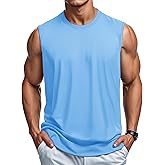 MAGCOMSEN Men's Tank Top Cotton Muscle Workout Gym Shirts Moisture Wicking Lightweight Summer Casual Sleeveless Shirts