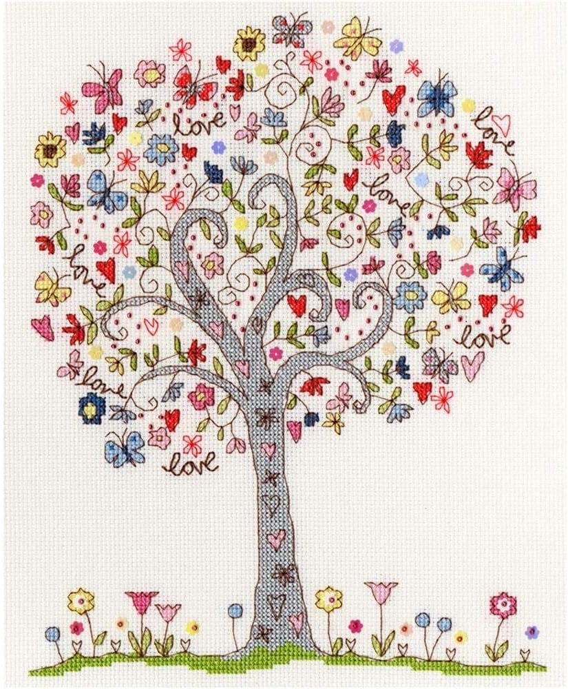 Bothy Threads Cross Stitch Kit - Love Tree, White, 34 x 24cm