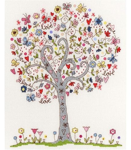 Kreuzstich-Set 'Liebe Baby Boy' Von Bothy Threads – Inkl. Material Für 22x28 Cm Stickbild