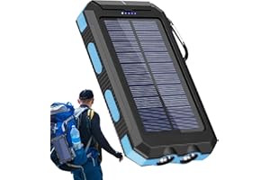 Solar Charger,20000mAh Wireless Portable Charger with USB C | Portable Battery Pack with Compass and Flashlight Survival Gear