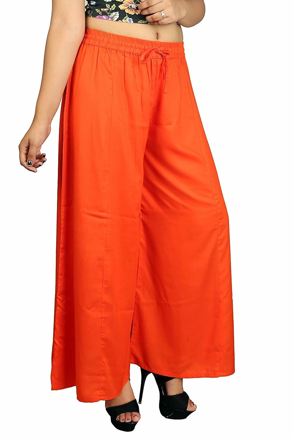 kalpit creations women's rayon solid palazzo