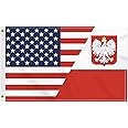 3×5 FT USA Poland Flag, Large 150D America Polish Outdoor Banner, Double Side Printing American Decor For Patio Garden With Brass Gromment