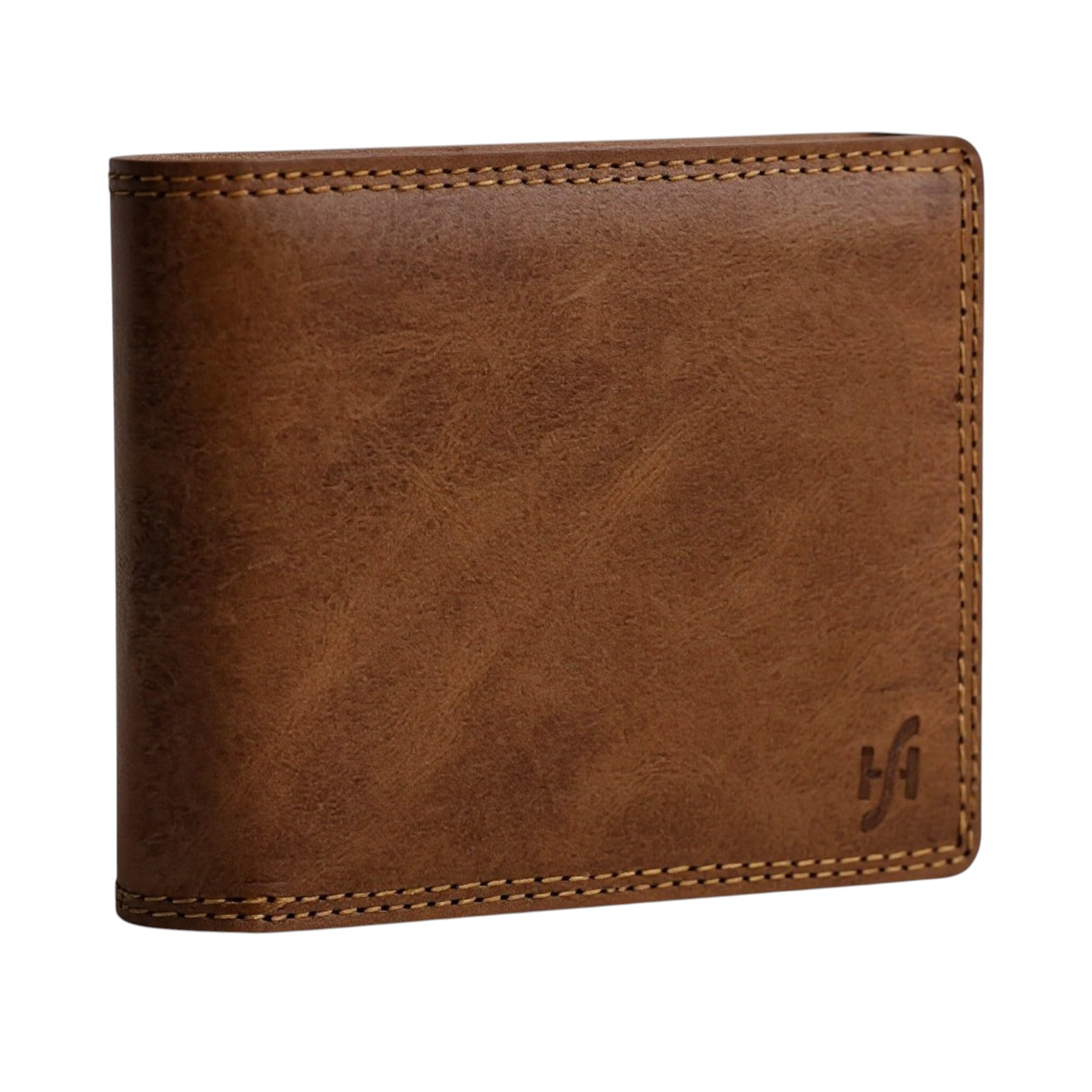 STARHIDE Handmade Wallets for Men UK | Genuine Distressed Hunter Leather | RFID Blocking Notecase Wallet | Coins and Id Card Holder | 710 (Brown (Without Strap)) — image 1