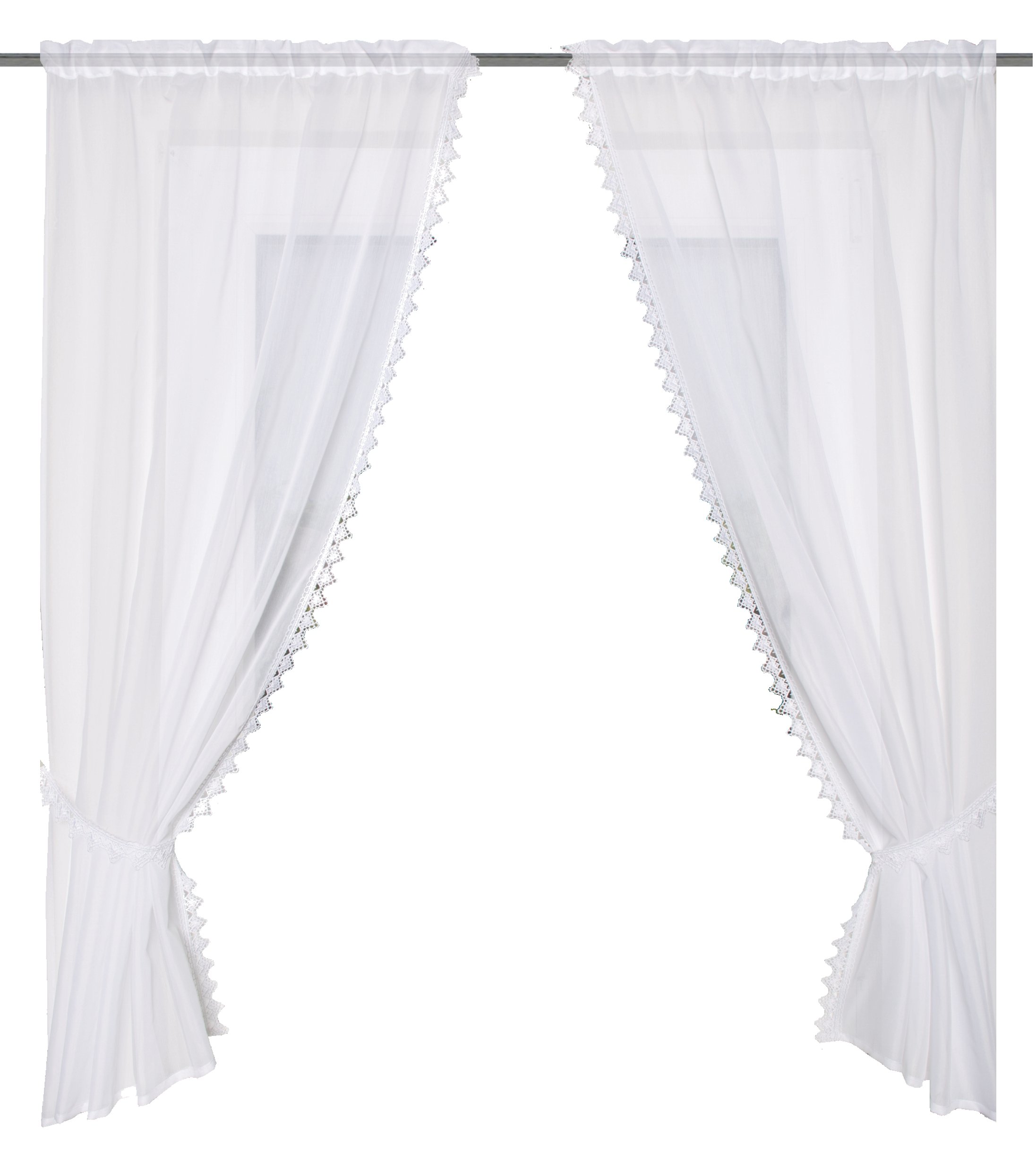 Home Fashion Raffi Batiste Fabric, White, 125 x 75 cm, 2 Units