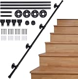 AMLOOPH Banister Handrails 3m Black Stainless Steel Stairs Rail With Fittings view 1