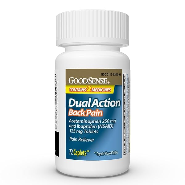 GOODSENSE DUAL ACTION ACETAMINOPHEN AND IBUPROFEN (NSAID) TABLETS, 250 MG/125 MG, BACK PAIN, 72 COUNT