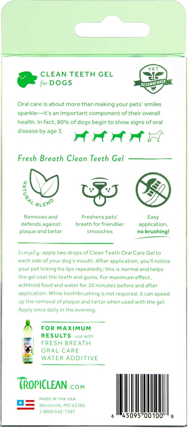TropiClean Fresh Breath Dog Teeth Cleaning Gel, No Brushing Dental Care, Breath Freshener Oral Care - Image 3