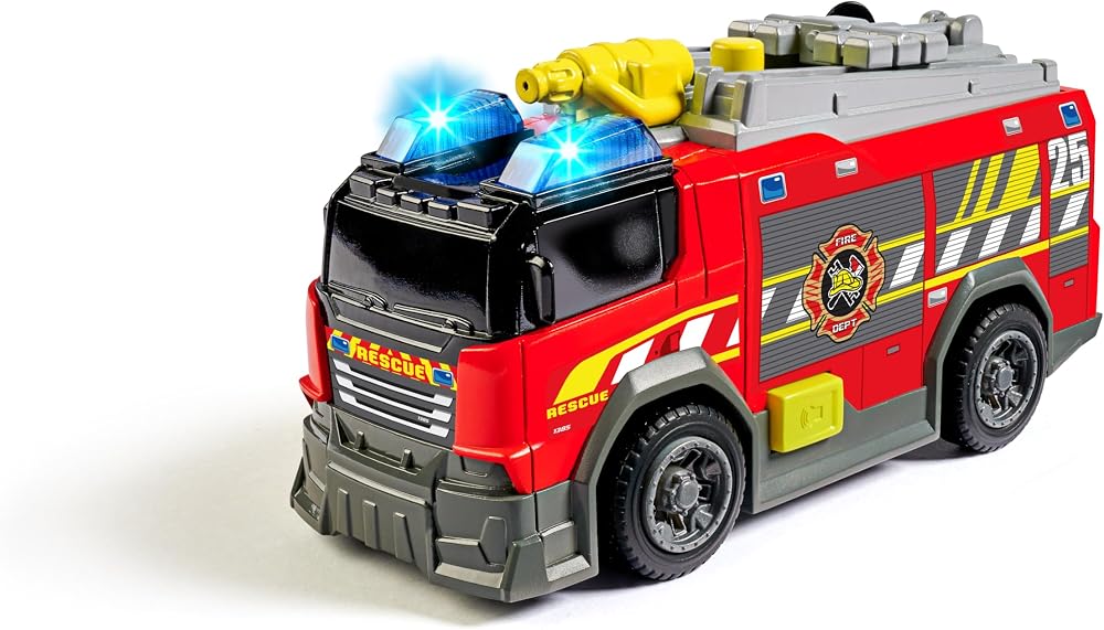 Dickie Toys Majorette Fire Truck 15 cm Realistic Red Engine with Lights