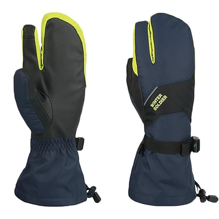 Herren Skihandschuhe Drei Finger Fausthandschuhe Extra Warm für -40 ? Kalte Winter Rutschfest Empfindlicher Touchscreen Gepol