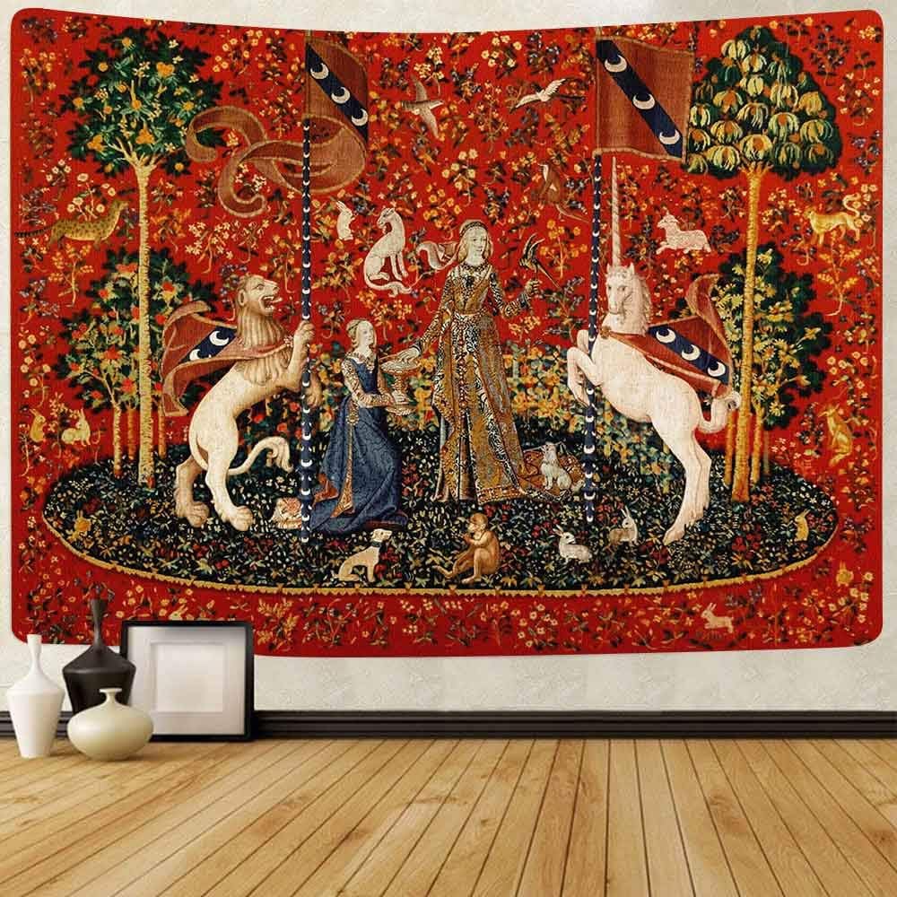 FEASRT Medieval Lady Tapestry European Royal Tapestry Lady
