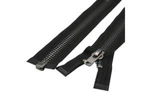 LEEKAYER #8 26 Inch Separating Jacket Zipper Black Nickel 66cm Metal Zipper Heavy Duty Metal Zippers for Jackets Sewing Coats Crafts (26" Nickel)
