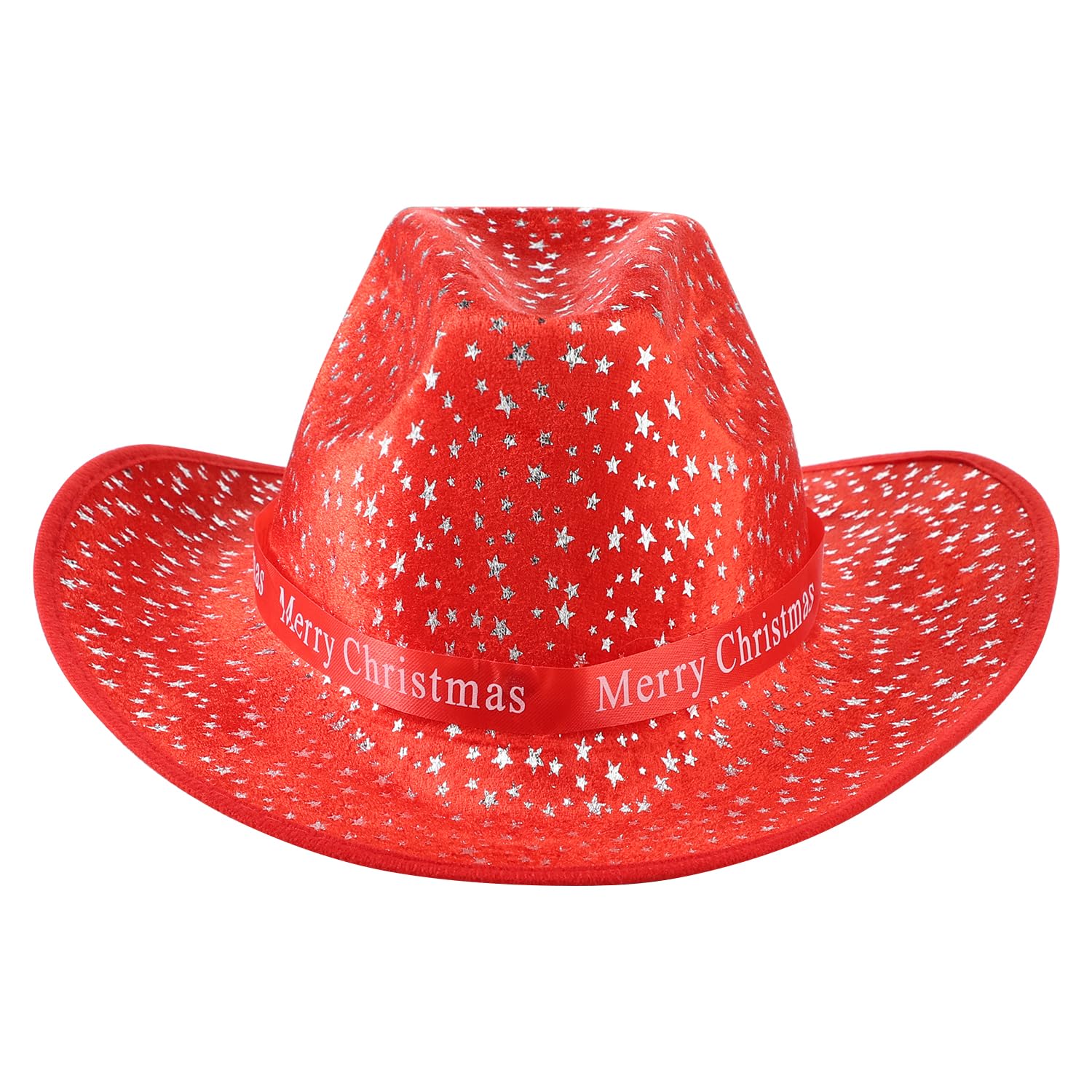 haozaikeji Christmas Cowboy Hat Novelty Red Santa Clause Hat Jazz Western Cap Christmas Cowgirl Cap Funny Xmas Costume Fancy Dress Up Xmas Cosplay Party Props Carnival Outfits Accessory