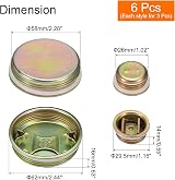sourcing map Galvanized Steel Drum Bung Cap Set 2" 3/4" for 55 Gallon Oil Gas view 2