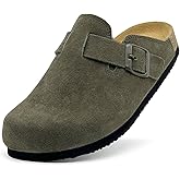 Kids Suede Clogs Boys Girls Sandals Cork Footbed Toddler Slip-on Slippers Indoor Outdoor Cute Sandals Classic Adjustable Buckle