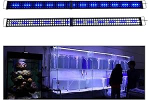 KZKR LED Aquarium Hood Lighting 72-78 inch Fish Tank Light Lamp for Freshwater Marine Saltwater Blue and White Decorations Light 6-7ft (34W) 180cm - 200cm