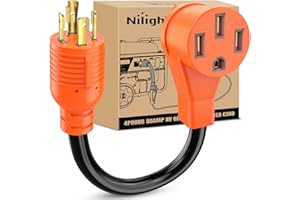 Nilight RV Generator Adapter Cord 30Amp to 50Amp 4 Prong Pure Copper Heavy Duty Twist Lock Male Plug10 Gauge Wire L14-30P to 14-50R 30M/50F for RVs Camper Caravan Van Trailer