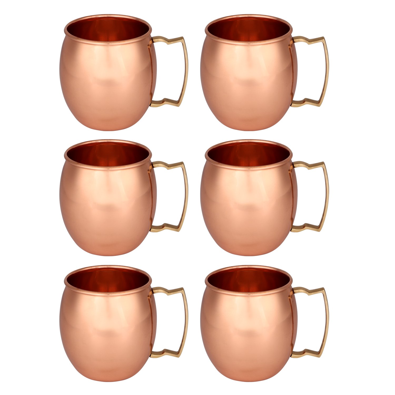 Zap Impex ® Copper Moscow Mule Handmade Pure Copper Plain Moscow Mule Mug Set of 6