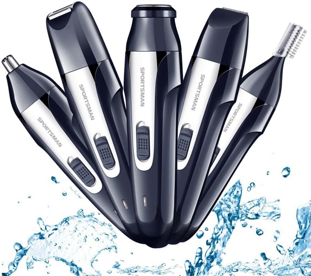 Men's Ear & Nose Hair Trimmer 5 in 1 Electric Shaver Trimmer usb Rechargeable Electric Razor for Men Cordless Waterproof Wet/Dry Women's Bikini Trimmer Body Grooming Set
