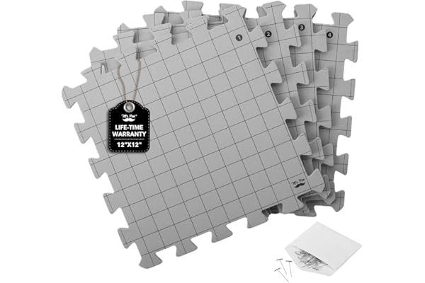 Mr. Pen- Interlocking Blocking Mats, 12”x12”, 4 Pack, Blocking Mats for Knitting & Crochet Projects with 50 T-Pins, Knitting Blocking Mats and Pins, Crochet Blocking Board for Crocheting