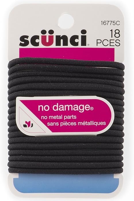 Scunci 1677503a048c 3ea Hair Elastics Black 3x18 Piece Per Pack