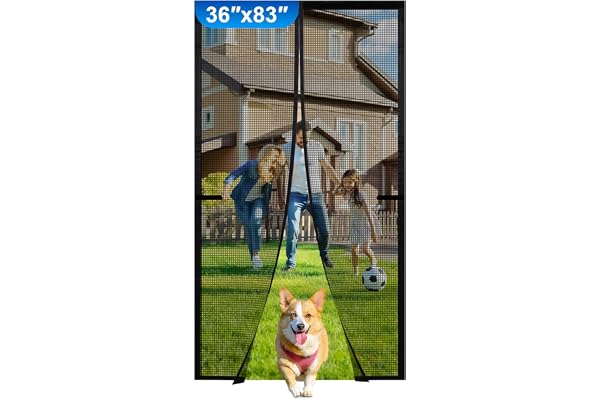 Magnetic Screen Door,Door Screens with Magnets Heavy Duty,Door Screen Size 36" x 83" with Automatic Block Closure Walk，Fits D