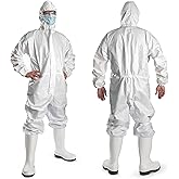 Ever Ready First Aid Disposable Microporous Coated Coverall Suit with Elastic Wrists, Elastic Ankles, Elastic Waist And Hood