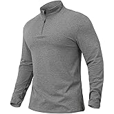 CARWORNIC Men's 1/4 Zip Pullover Long Sleeve Shirt Casual Slim Fit Stretch Cotton Mock Neck Work Golf Shirts