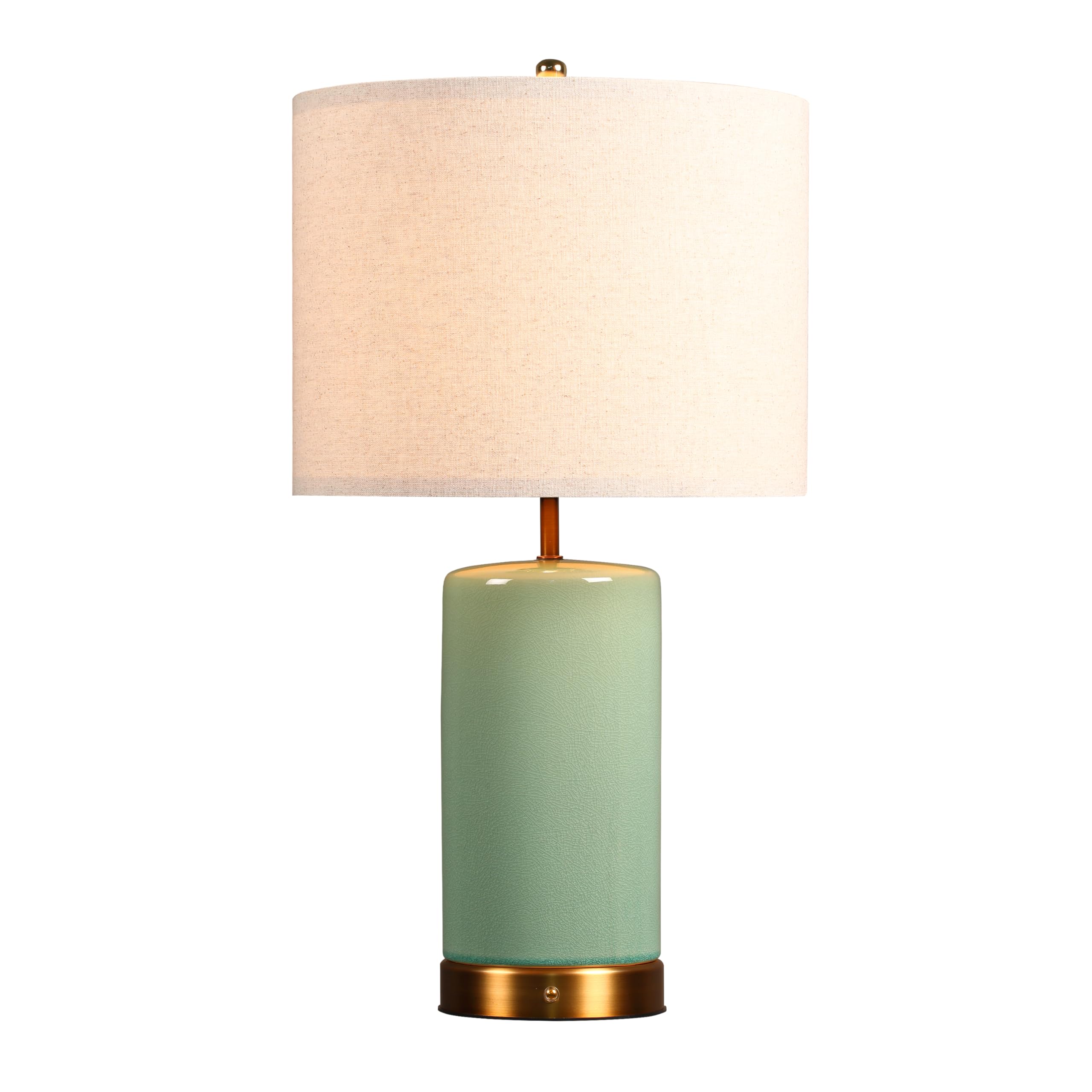 Photo 1 of O’Bright Dune - Battery Powered Table Lamp, Rechargeable Cordless Ceramic Lamp, Full-Size 24 Inch Height, 4-Level Dimming, Smart Safety Protection, Type-C Fast Charging, LED Bulb Included, Sage Green