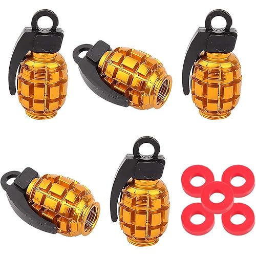 WINKA Grenades Truck Motocycle Bike Bicycle Wheel Tire Valve Stem Cover Cap Gold