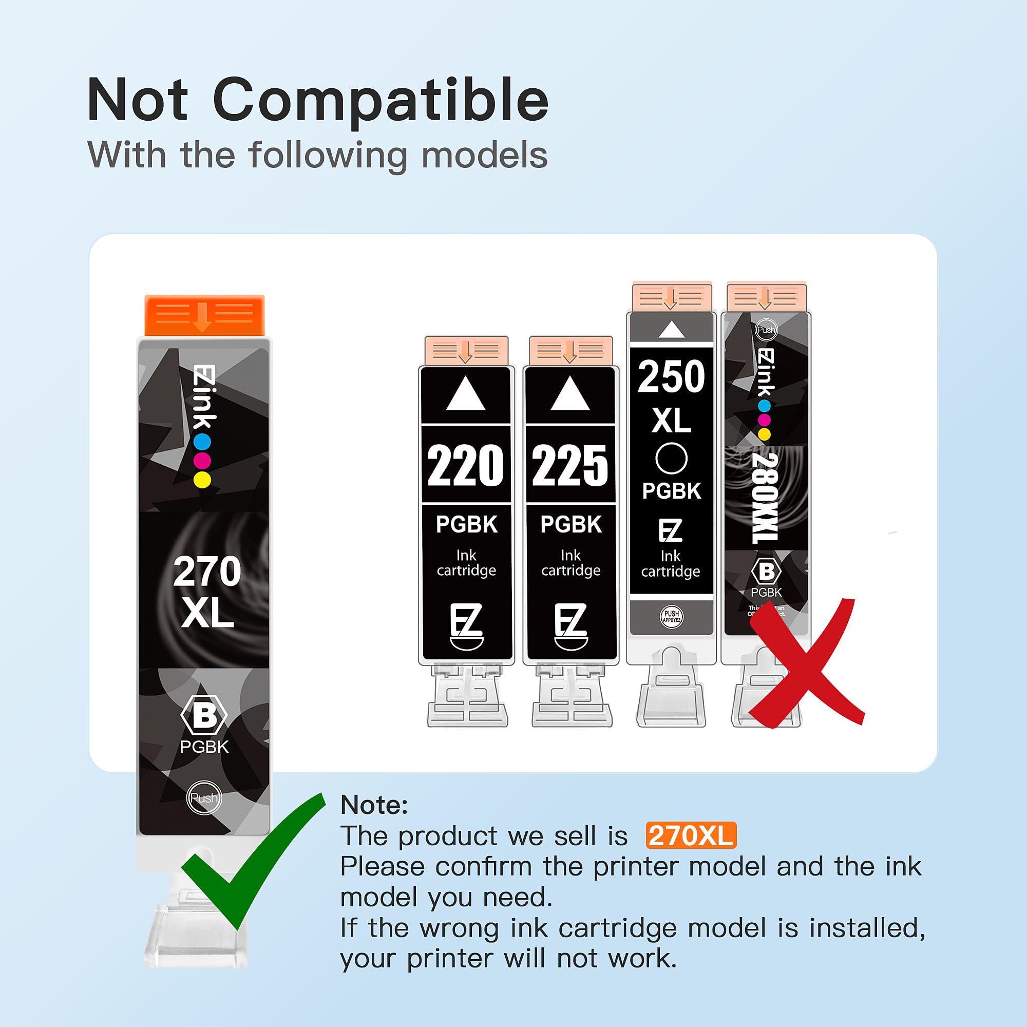 E-Z Ink PGI-270XL CLI-271XL Printer Ink Compatible for Canon 270 271 XL Ink Cartridges to use with Pixma MG5720 MG5721 MG5722 MG6820 MG6821 MG6822 TS5020 TS6020 MG7720 TS8020 TS9020, (5 Color-15 Pack)