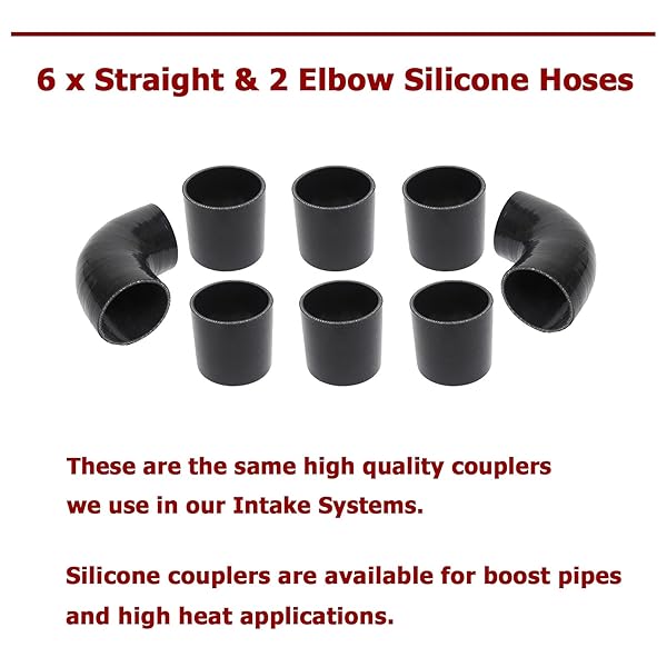 UNIVERSAL 8 PCS 2.5-INCH INTERCOOLER PIPING KIT + U BEND + T-BOLT CLAMPS + SILICONE COUPLERS