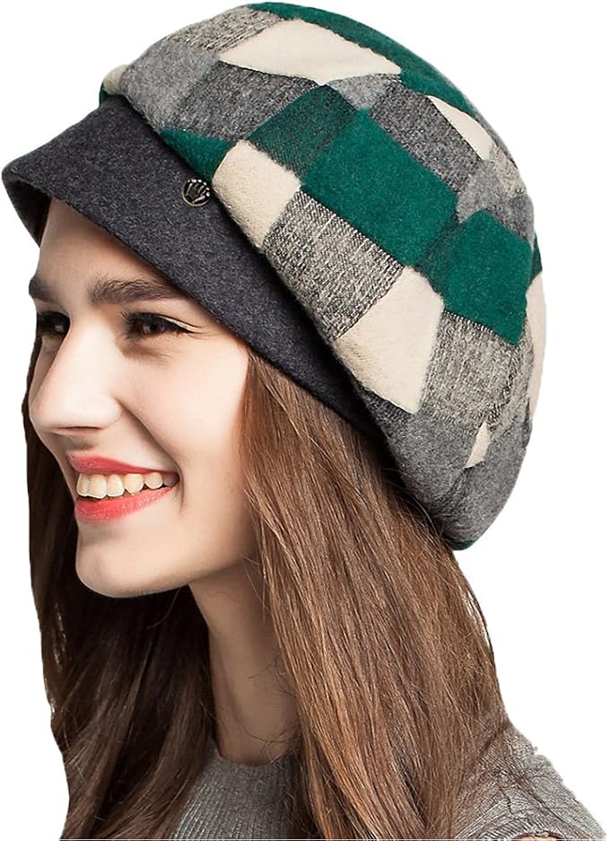 plaid wool cap