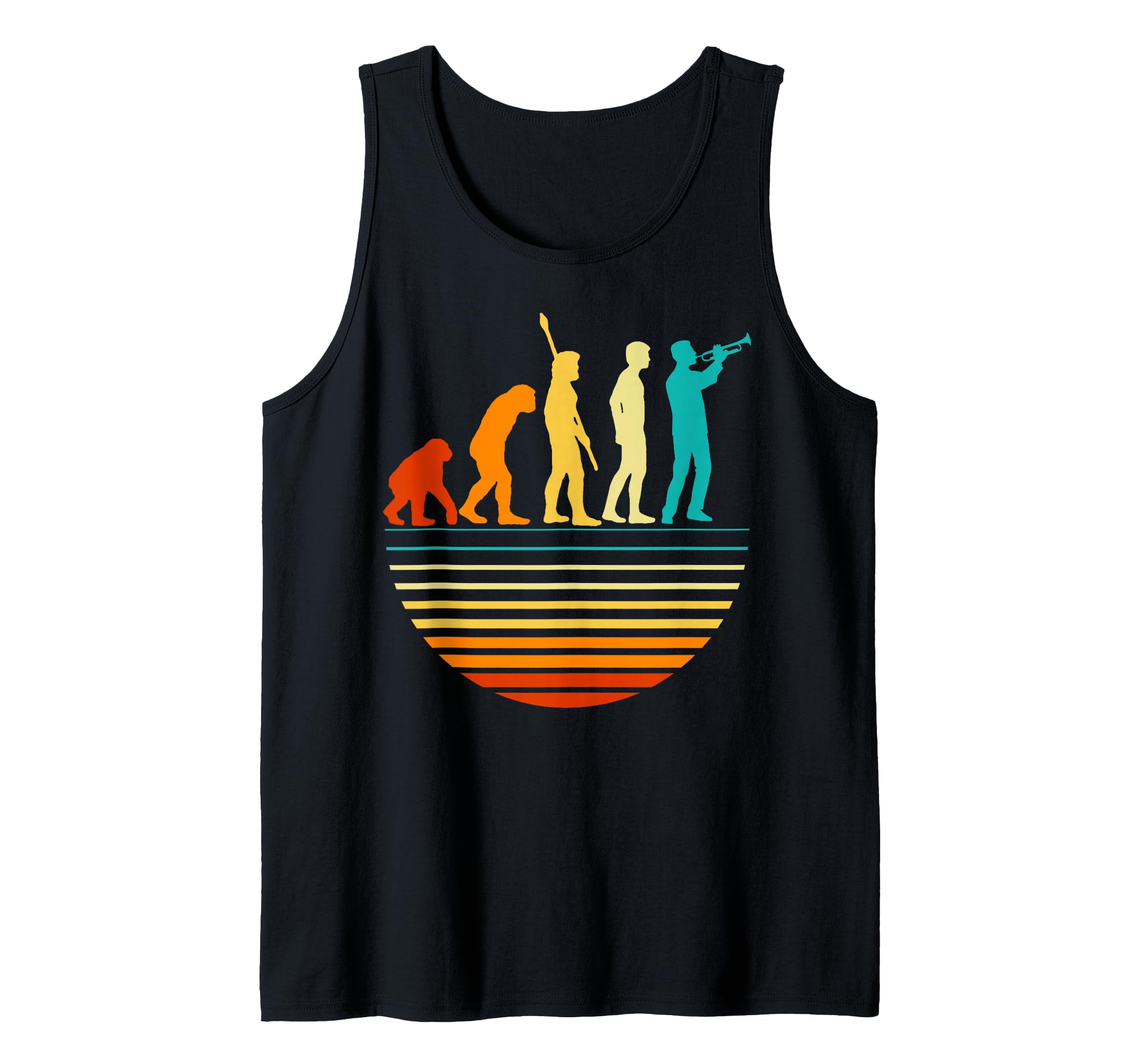 Retro Trumpeter Design Band Trumpet Player I Evolution Tank Top