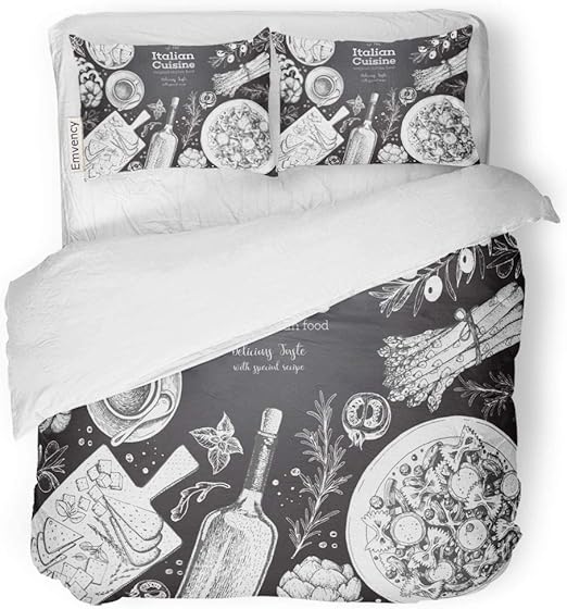 Amazon Com Tarolo Bedding Duvet Cover Set Italian Cuisine Top