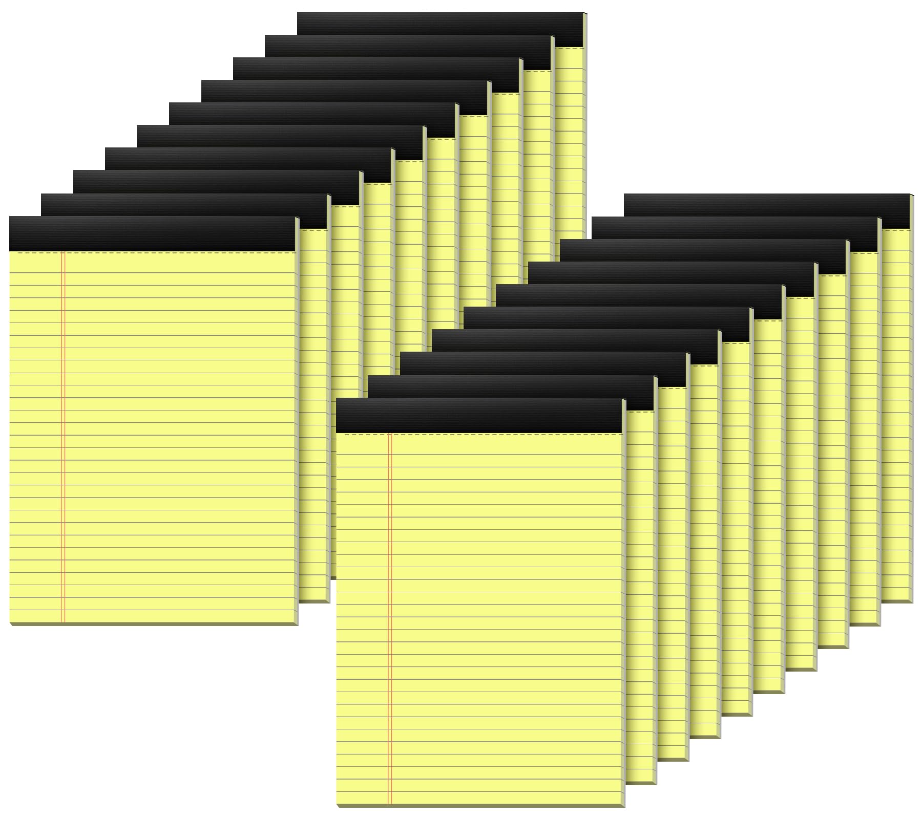 Photo 1 of 20 Pack Yellow Legal Pads 8.5 x 11 Wide Ruled Notepads Perforated Double-Sided Printing 30 Sheet/Notepads Lined Pad Letter Size Writing Pads 70gsm Recycled Paper Legal Ruled Universal Writing Pad