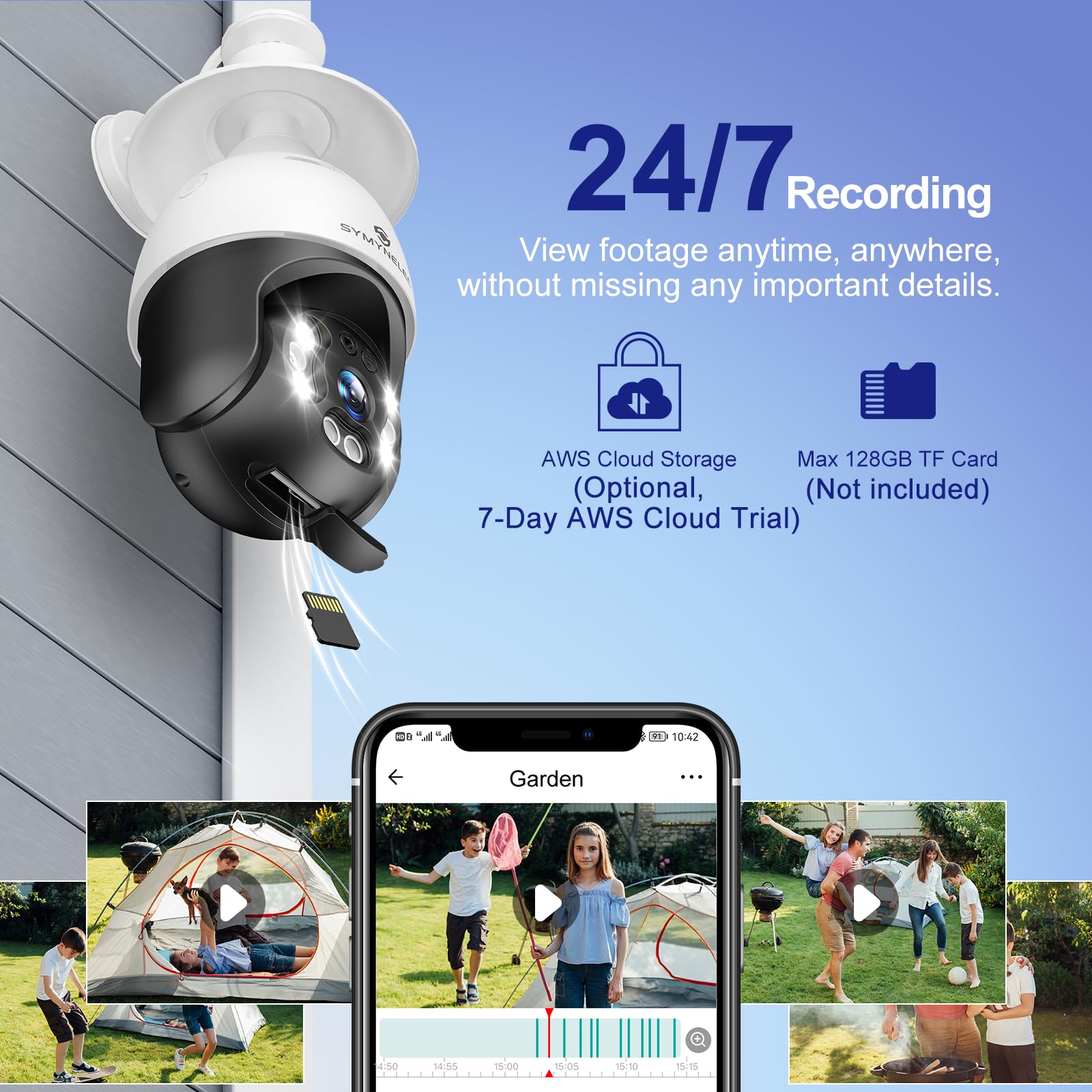SYMYNELEC Light Bulb Security Camera Outdoor Waterproof 2.5K, 2.4GHz Wireless WiFi Light Socket Security Cam with AI Human Motion Detection Tracking Color Night Vision Works with Alexa Google (2 PCS)