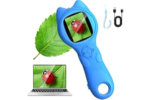 Oripira Kids Microscope Handheld, Autofocus 500X 1080P Microscope for Kids Digital, Mini Portable Pocket Miniscope Kids Toys for Ages 3 4 5 6 7 8 9 10 11 12 Year Old Boys Girls, Blue