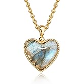 BENEIGE 14K Gold Heart Necklace for Women Dainty Gold Necklace Plated Zircon Handmade Heart Love Pendant Necklace Jewelry Gift