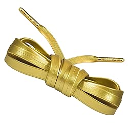 Loop King Laces - Premium Gold Flat Leather Shoe