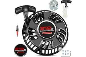 SHIQINHA Recoil Starter Pull Start Assembly Compatible with Predator 212cc 196cc Non Hemi Engine 69727 Coleman CT200U BT200X Trailmaster MB200 Mini Bike KT196 Go Kart Generator Water Pump Lawn Mower