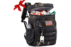 BERRYRIZZ Tactical Backpack Cooler for Men, 25L Large Insulated Backpack Leak-Proof, Heavy Duty Lunch Backpack, Waterproof Ice Chest Bag Women Adults Work Daytrip Camping Beach Hiking