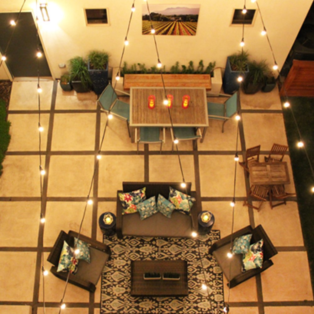 20Ft Outdoor Patio String Lights,set of 20 Glass ST40 Edison String