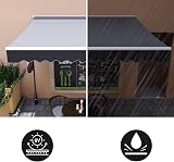 iropro 2.5x2M Grey Manual Retractable Patio Awning Sun Shade Canopy Gazebo UV view 9