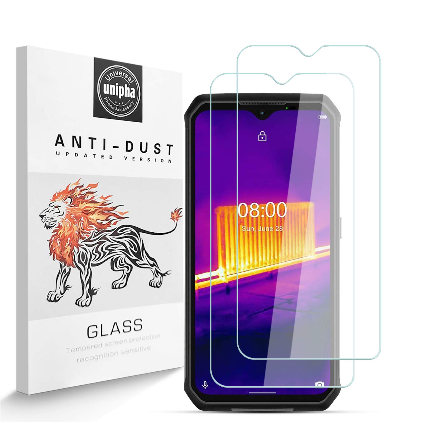 Zidwzidwei Screen Protector for Ulefone Armor 9 [2 Pack], 9H Hardness Tempered Glass, 2.5D High Definition Film, Bubble Free, Screen Protector Compatible with Ulefone Armor 9
