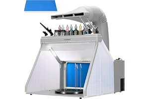 VIVOHOME Portable Airbrush Paint Spray Booth Kit with 3 LED Lights, Paint and Spray Gun Racks, Turn Table and Filter Hose Airbrush Booth for Painting Model Craft Model Craft
