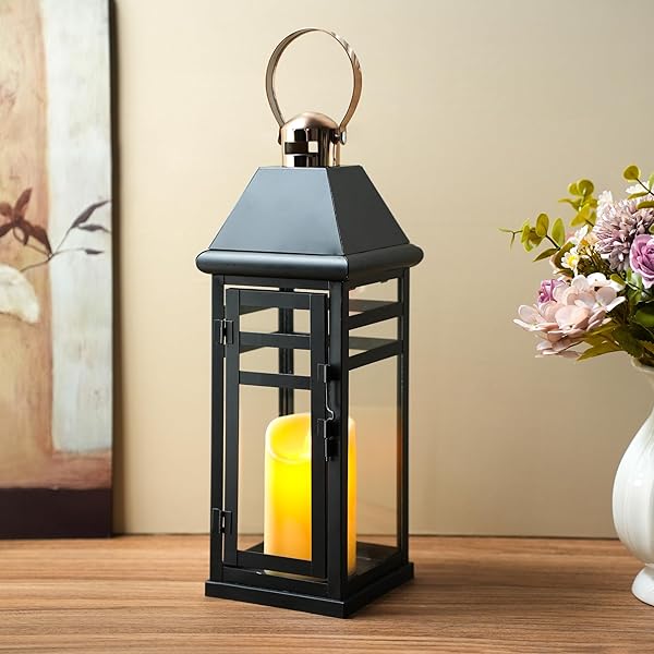 TRIROCKS DECORATIVE VINTAGE CANDLE LANTERNS 15.5″ H FARMHOUSE...